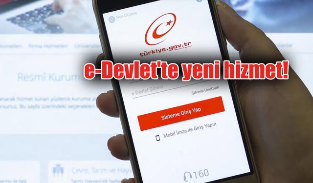 E-Devlet'te yeni bir hizmet daha kullanıma sunuldu