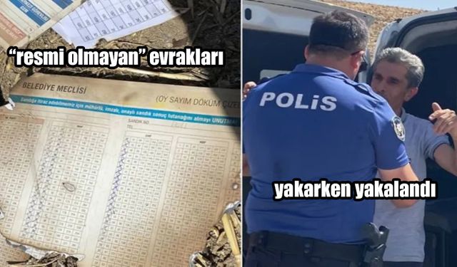 Eski AK Partili başkan seçimle ilgili evrakları yakarken yakalandı