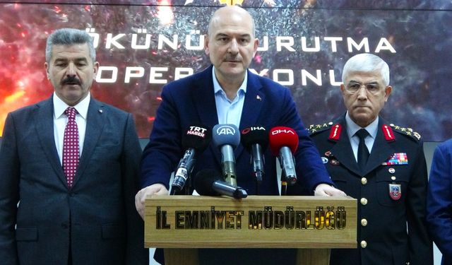 Uşak'ta 120 kişinin gözaltına alındığı 'Kökünü Kurutma Operasyonu'nu Bakan Soylu yönetti