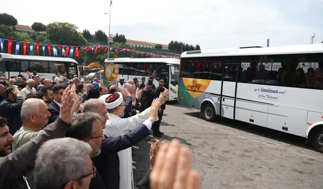 Hacı adayları Üsküdar Harem'den kutsal topraklara dualarla uğurlandı